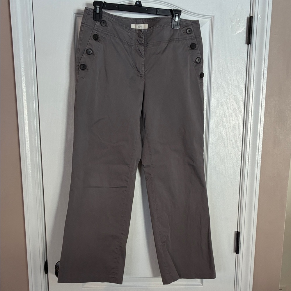 LOFT Gray Straight Leg Pants